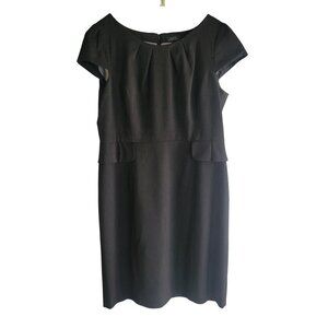 TAHARI ARTHUR S. LEVINE  Black Pinstripe Sleeveless Dress - Size 14